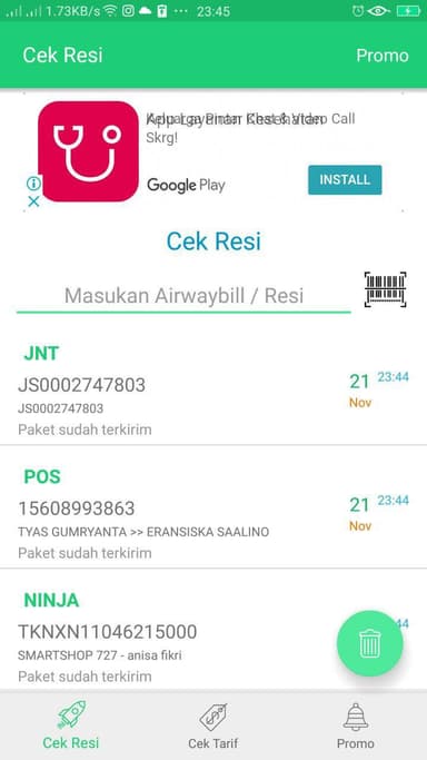 Cek Resi dan Ongkos Kirim APK logo