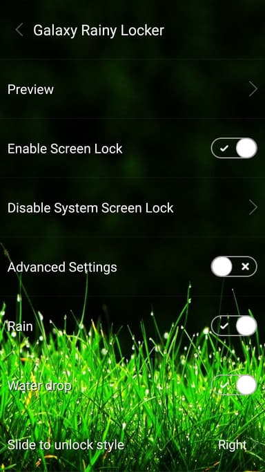 Galaxy rainy lockscreen APK logo