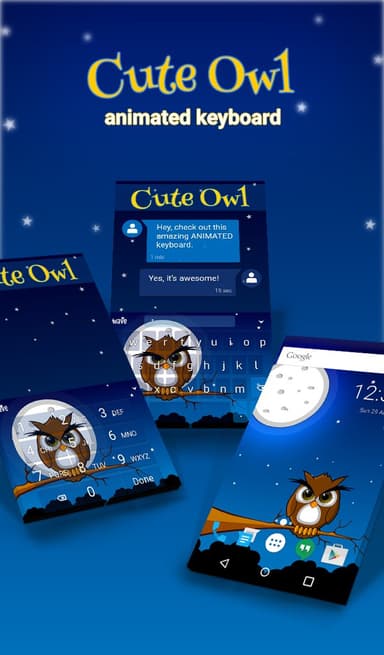 Cute Owl Animated Keyboard APK logo