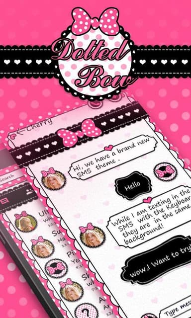 GO SMS PRO DOTTED BOW THEME APK logo